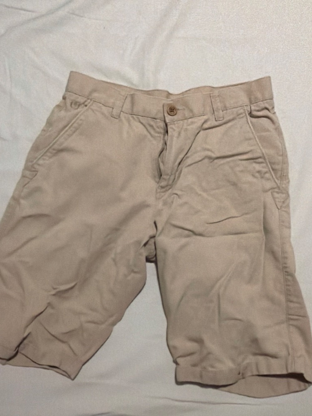 Van Heusen Men's Flat Front Shorts in Beige